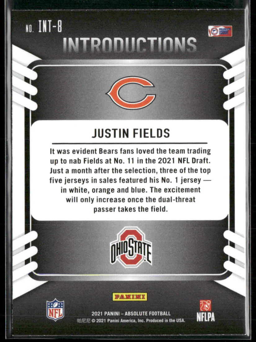 Justin Fields 2021 Panini Absolute Introductions #INT-8