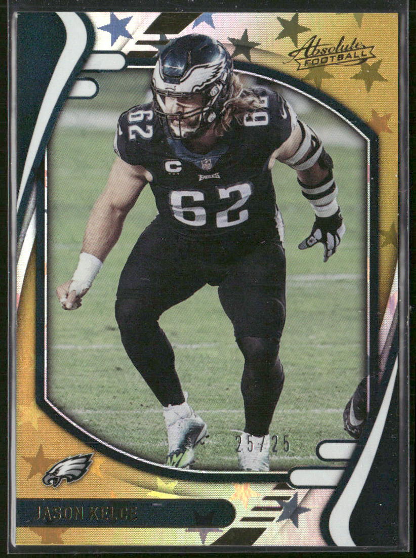 Jason Kelce 2021 Panini Absolute Gold Stars #77 SN Philadelphia Eagles