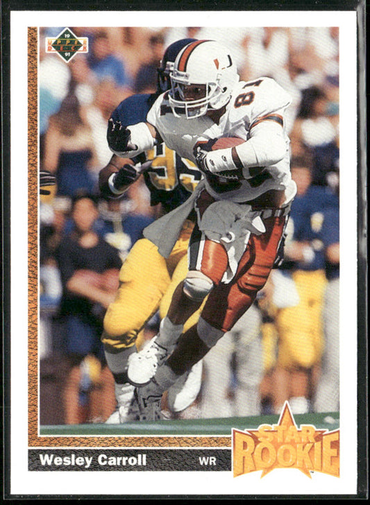 Wesley Carroll 1991 Upper Deck #12 RC New Orleans Saints