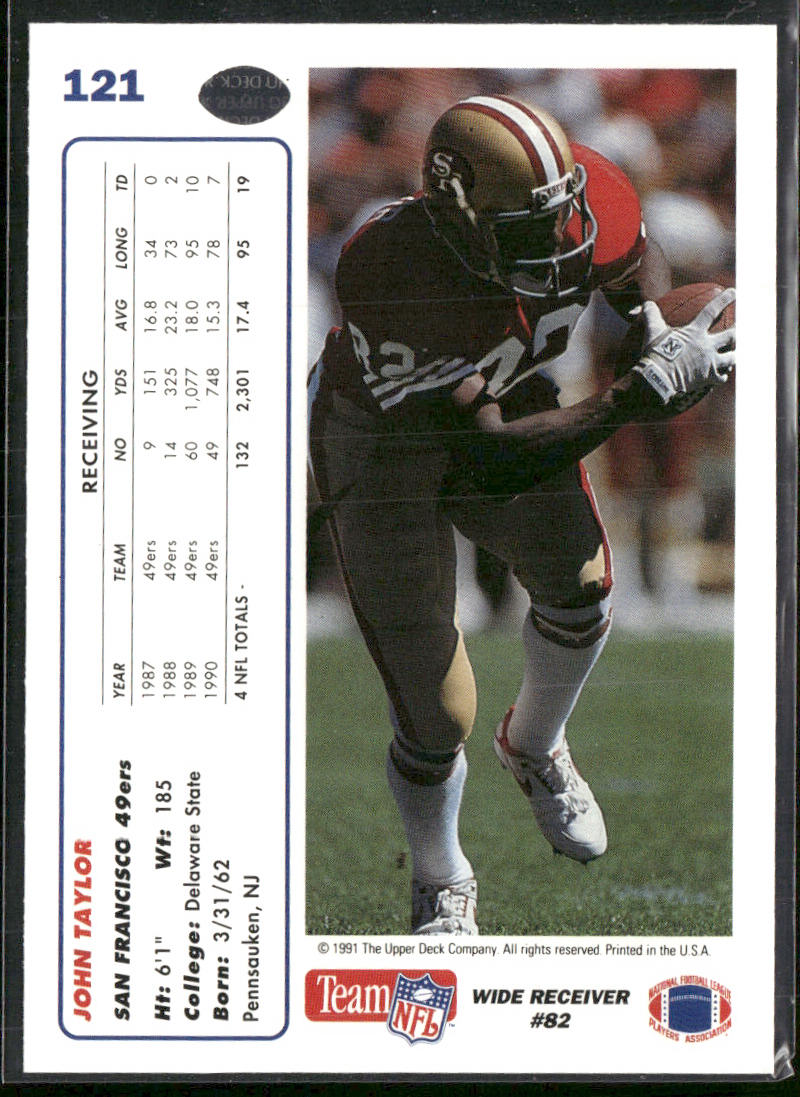 John Taylor 1991 Upper Deck #121b San Francisco 49ers