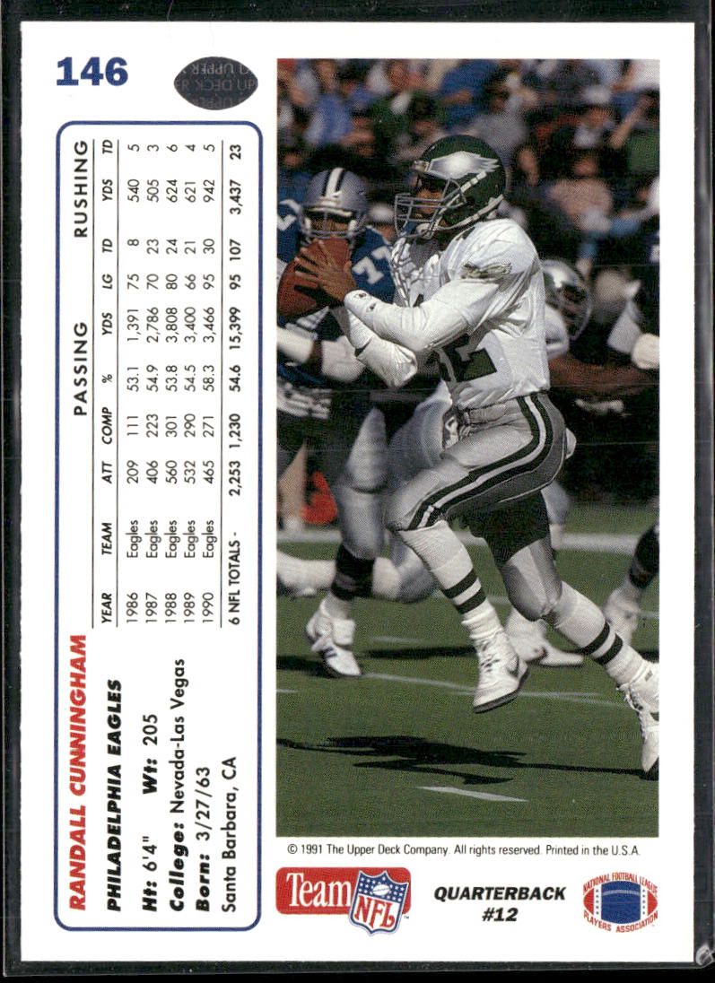 Randall Cunningham 1991 Upper Deck #146 Philadelphia Eagles