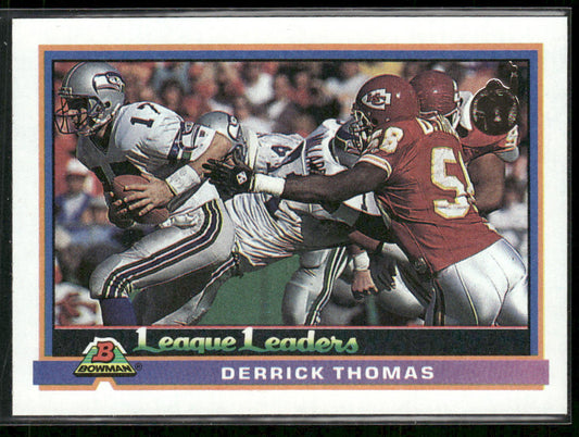Derrick Thomas 1991 Bowman #275b B* in copyright on back Kansas City Chiefs