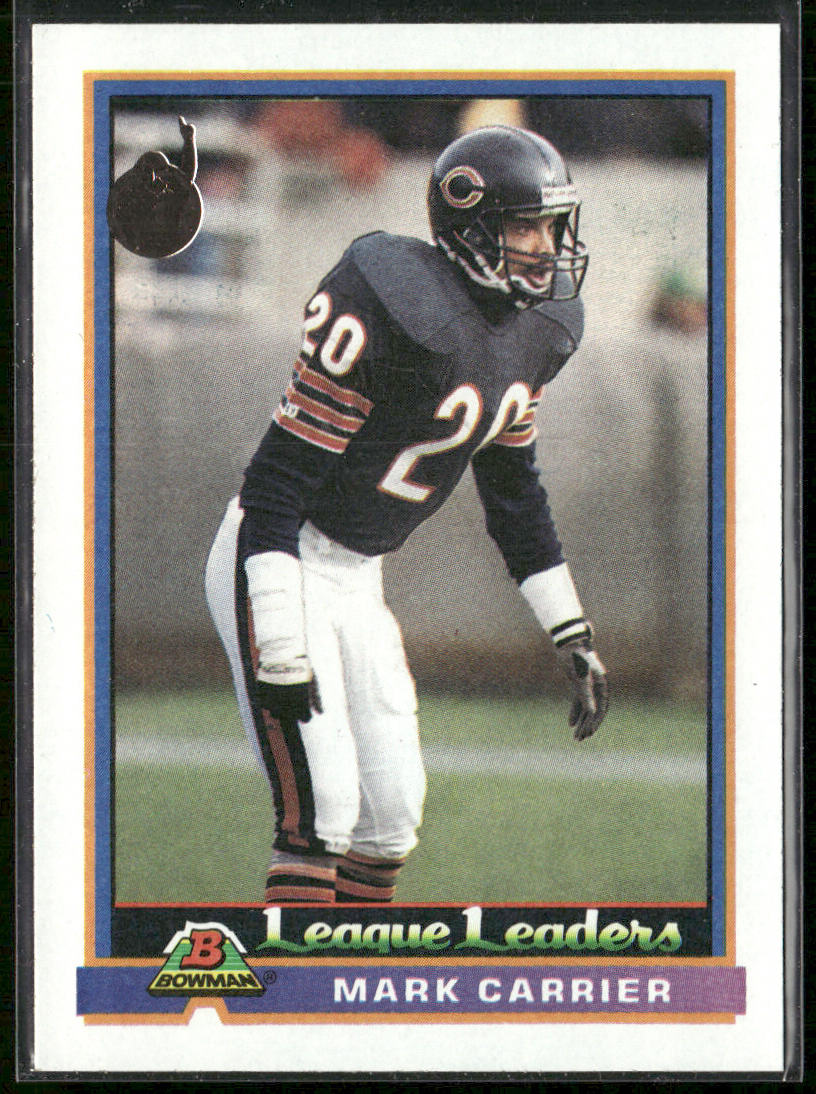 Mark Carrier 1991 Bowman #276b B* in copyright on back Chicago Bears