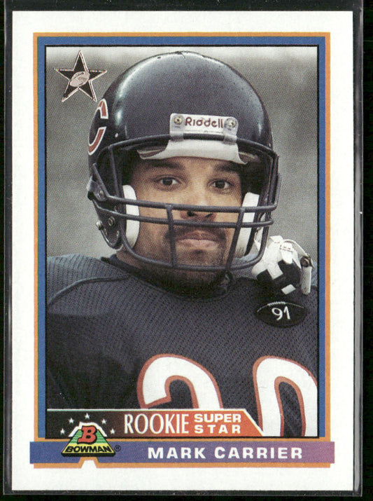Mark Carrier 1991 Bowman #4a A* in copyright on back Chicago Bears