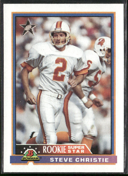 Steve Christie 1991 Bowman #5b B* in copyright on back Tampa Bay Buccaneers