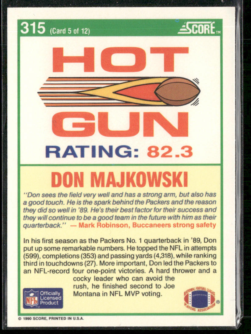 Don Majkowski 1990 Score #315 Green Bay Packers