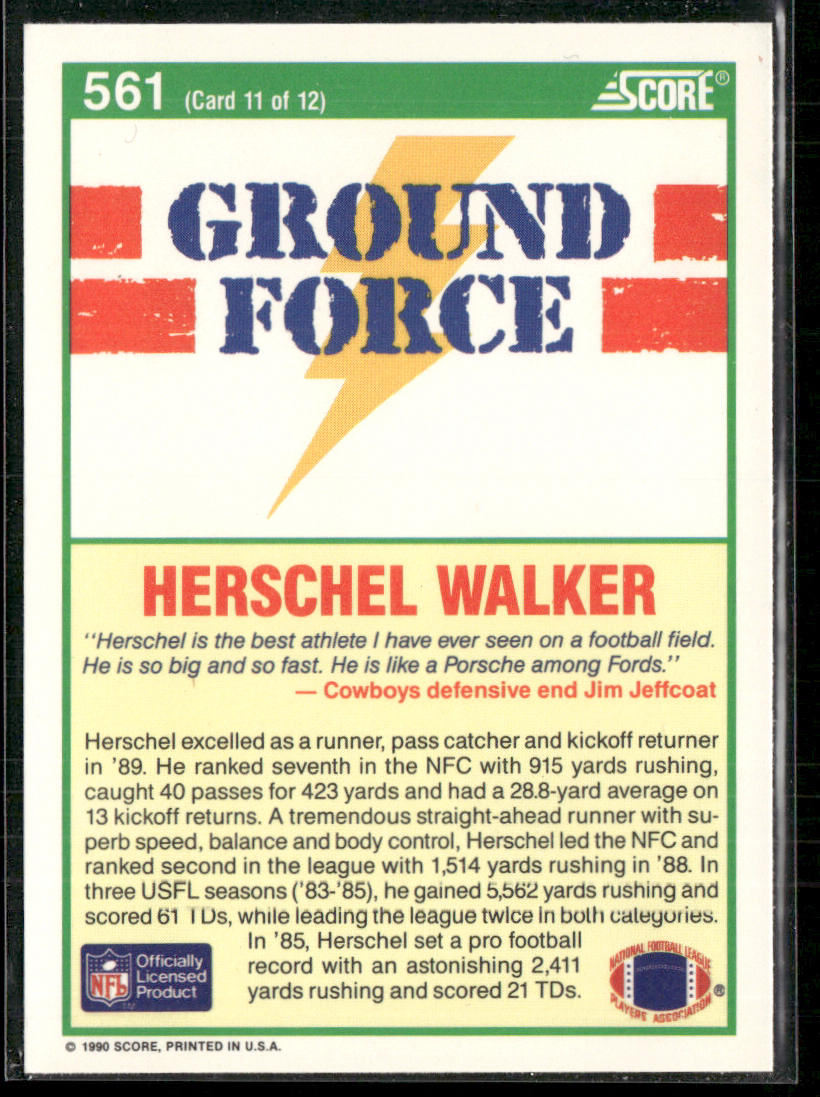 Herschel Walker 1990 Score #561 Minnesota Vikings