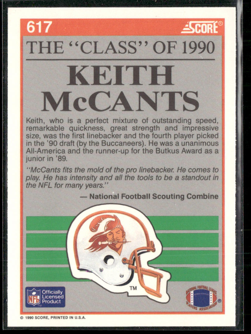 Keith McCants 1990 Score #617 Tampa Bay Buccaneers