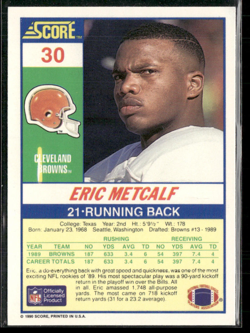 Eric Metcalf 1990 Score #30 Cleveland Browns