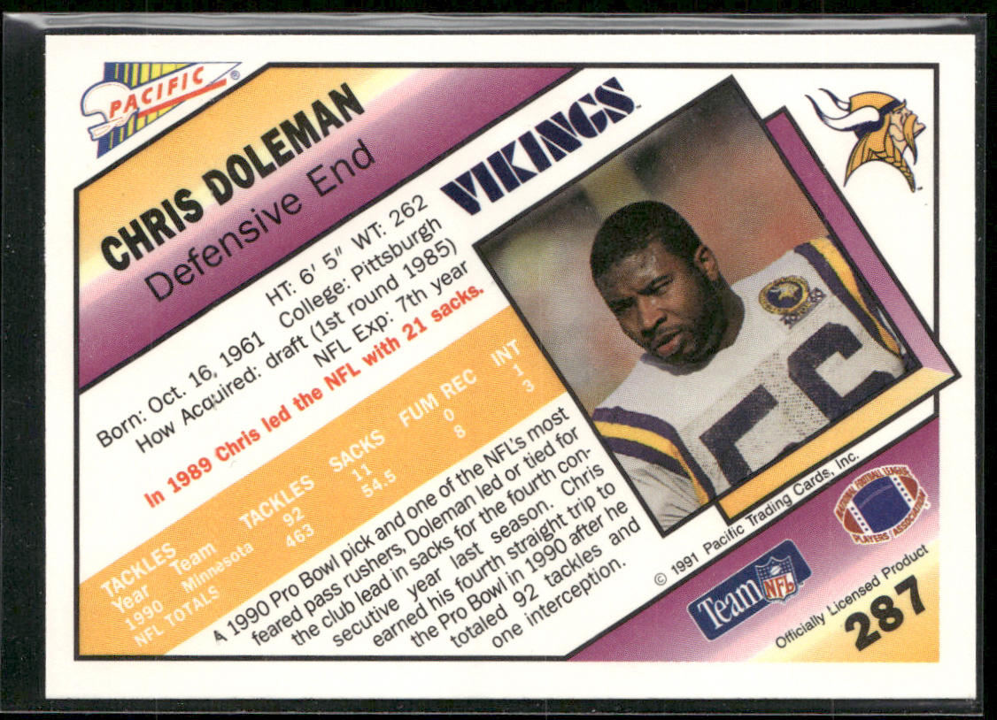Chris Doleman 1991 Pacific #287 Minnesota Vikings