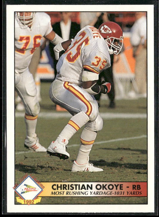 Christian Okoye 1992 Pacific Statistical Leaders #12 Kansas City Chiefs