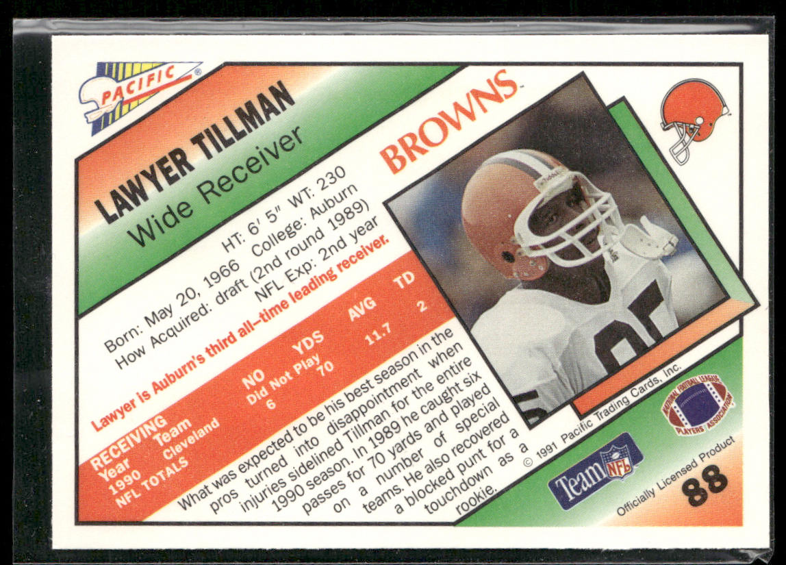 Lawyer Tillman 1991 Pacific #88 Cleveland Browns