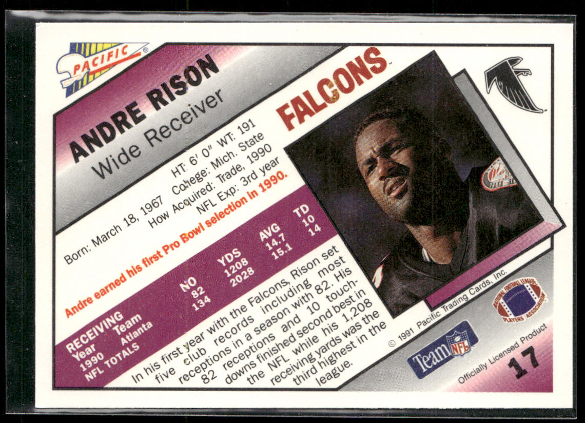 Andre Rison 1991 Pacific #17 Atlanta Falcons