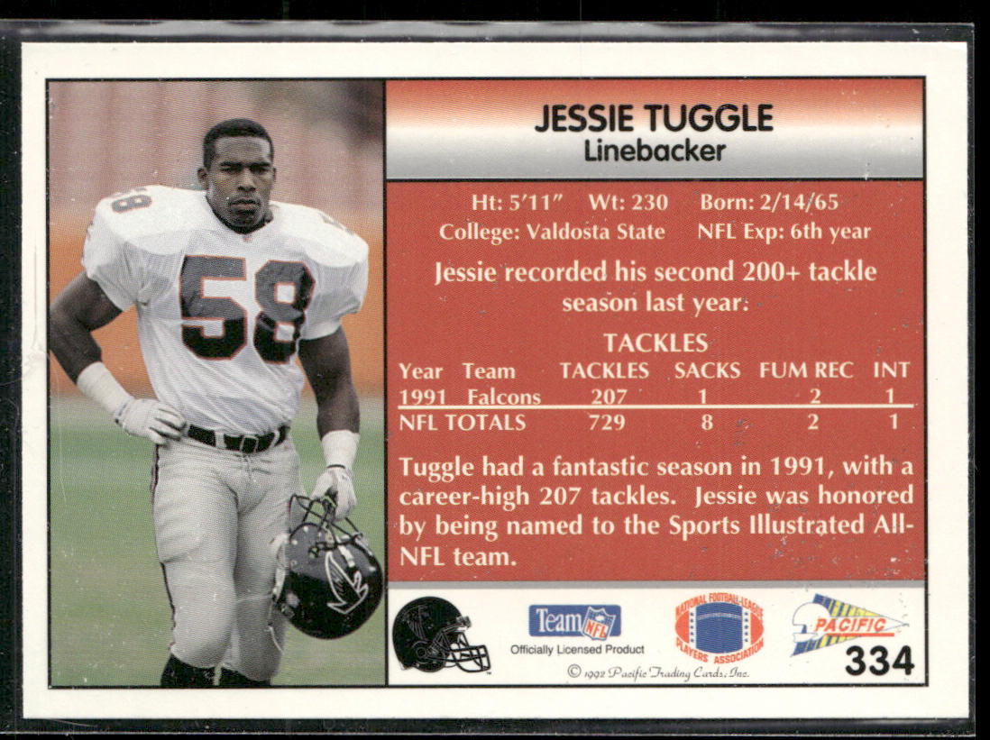 Jessie Tuggle 1992 Pacific #334 Atlanta Falcons