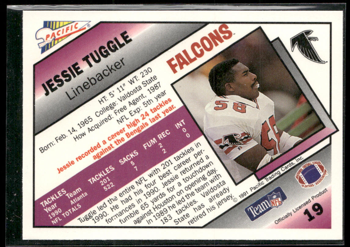 Jessie Tuggle 1991 Pacific #19 Atlanta Falcons