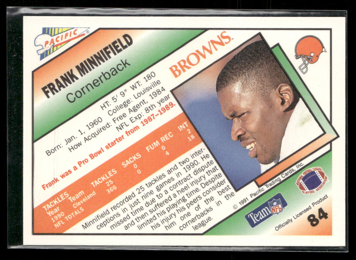 Frank Minnifield 1991 Pacific #84 Cleveland Browns