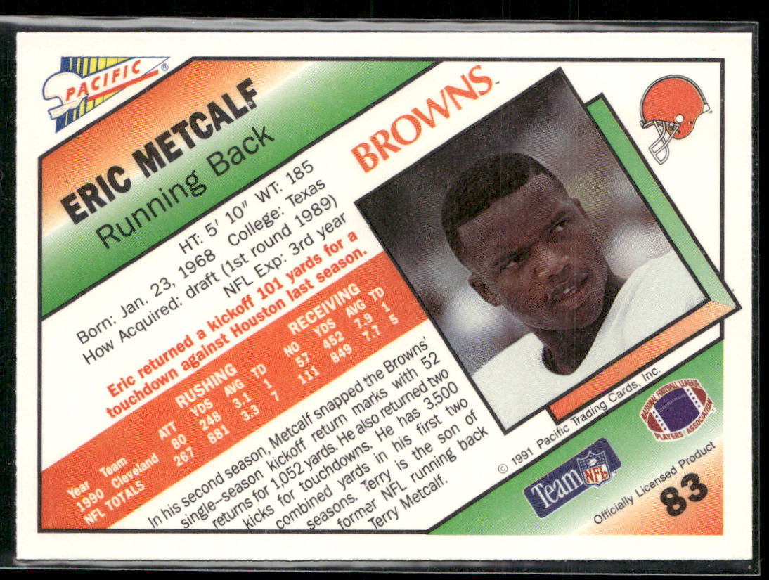 Eric Metcalf 1991 Pacific #83a Cleveland Browns