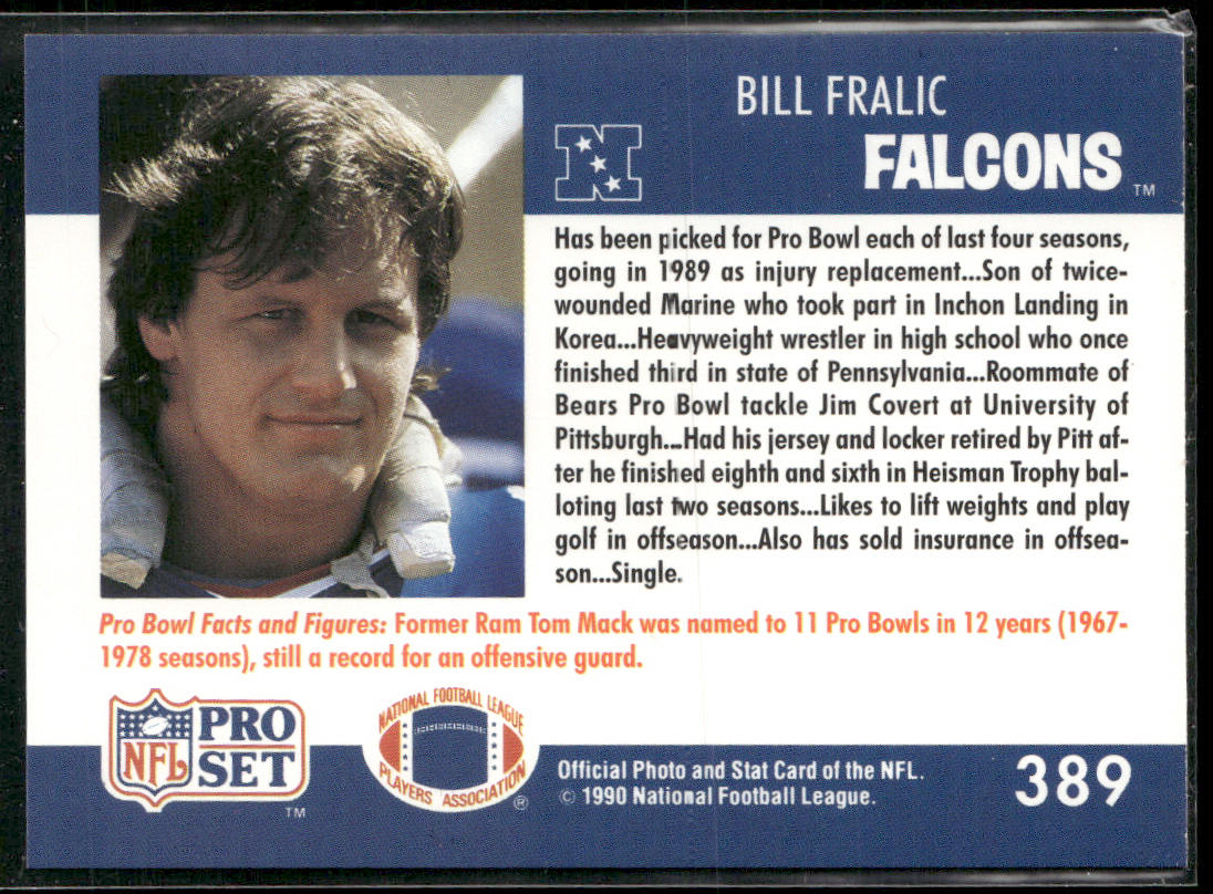 Bill Fralic 1990 Pro Set #389 Atlanta Falcons
