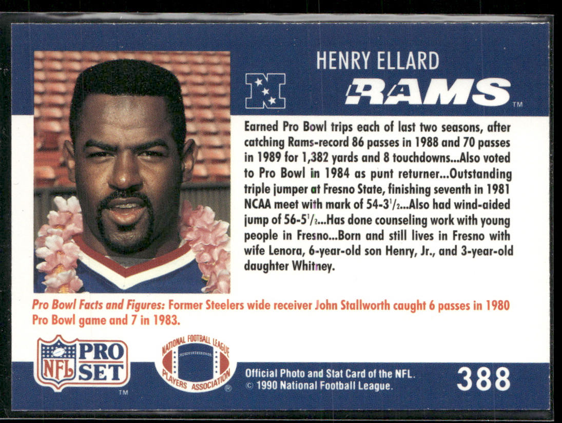 Henry Ellard 1990 Pro Set #388 Los Angeles Rams