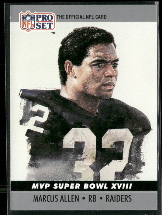 Marcus Allen 1990 Pro Set Super Bowl MVP Collectibles #18 Los Angeles Raiders