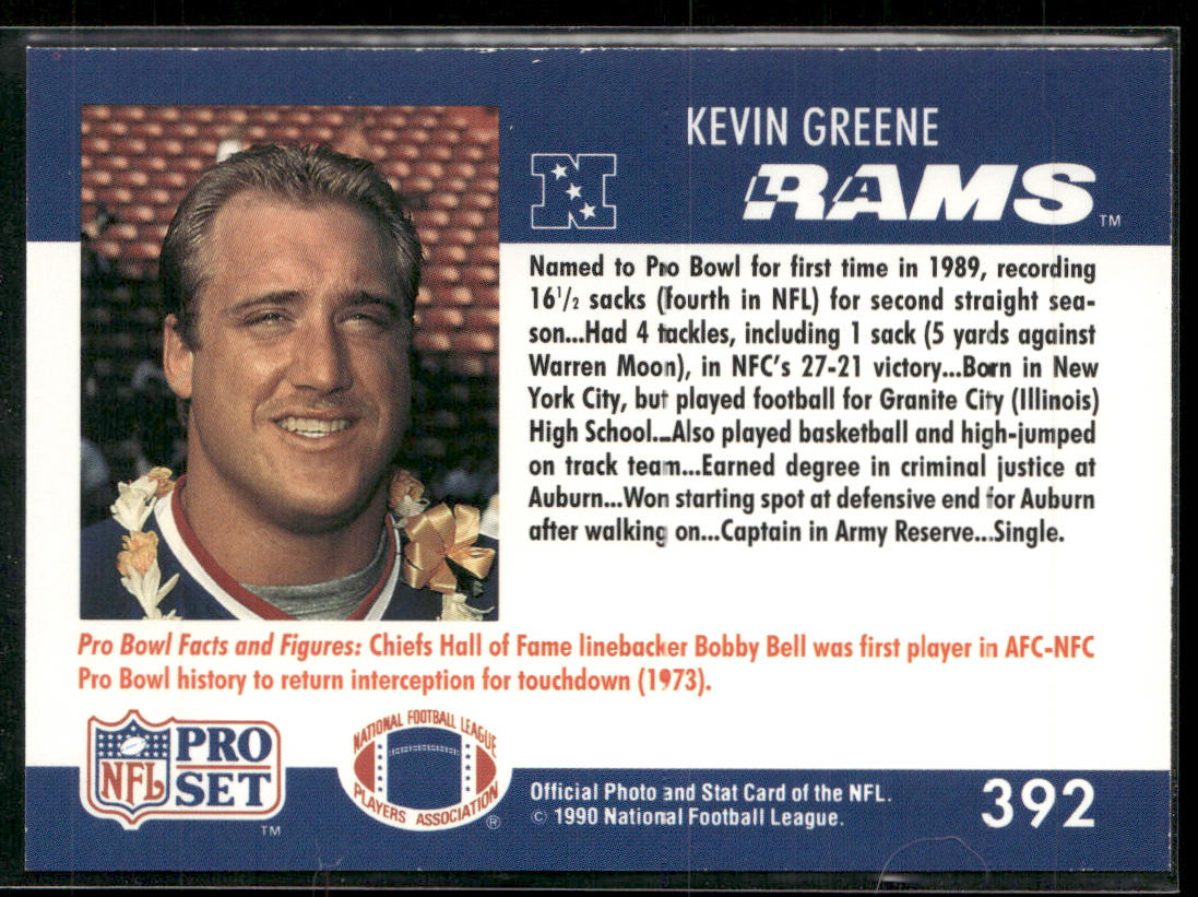Kevin Greene 1990 Pro Set #392 Los Angeles Rams