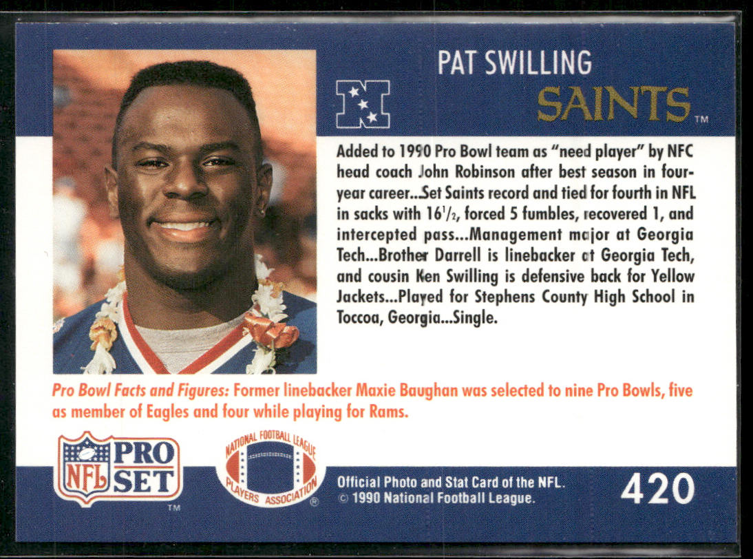 Pat Swilling 1990 Pro Set #420 New Orleans Saints