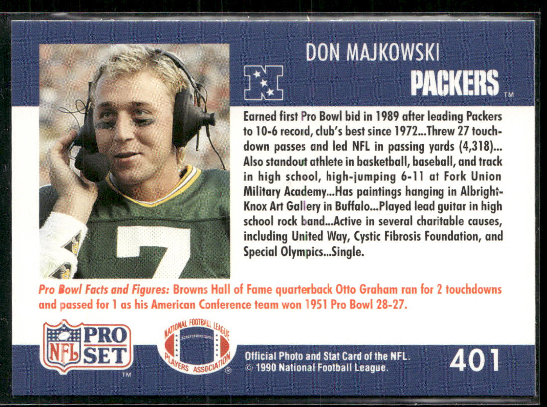Don Majkowski 1990 Pro Set #401 Green Bay Packers