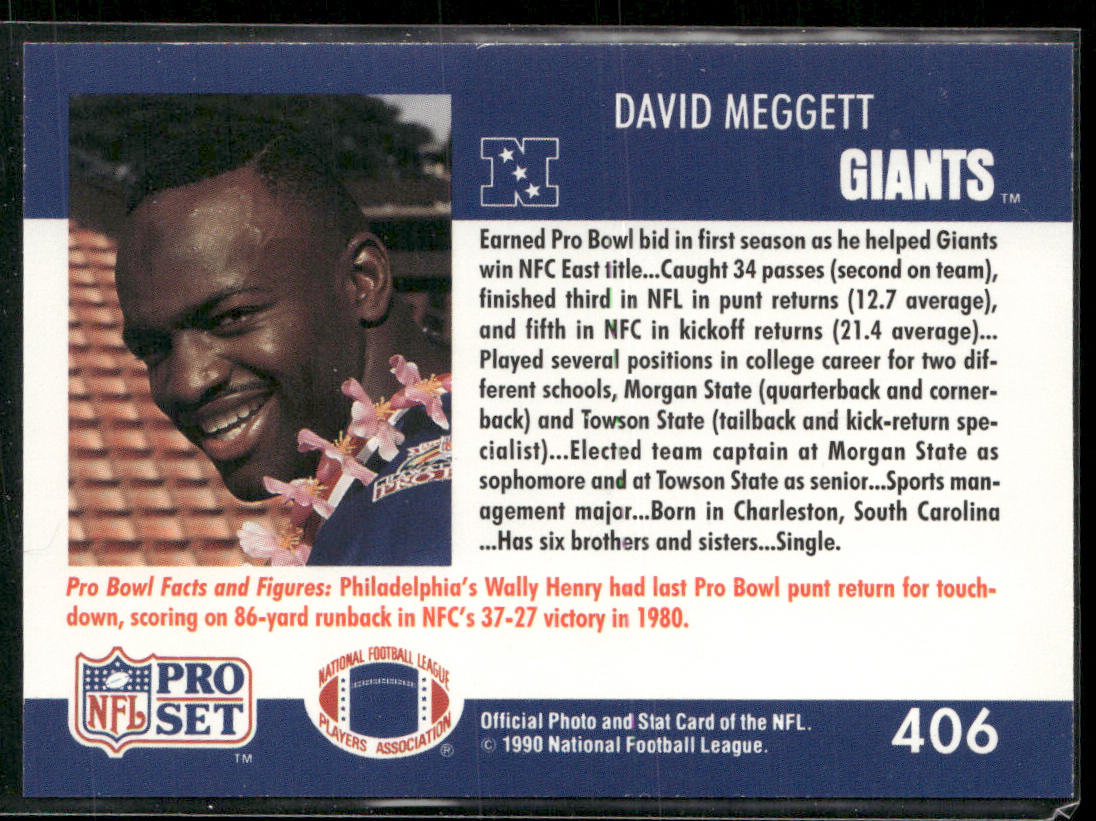 David Meggett 1990 Pro Set #406 New York Giants