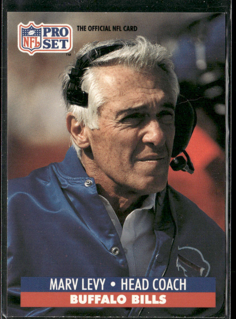 Marv Levy 1991-92 Pro Set Super Bowl XXVI Binder #90 Buffalo Bills