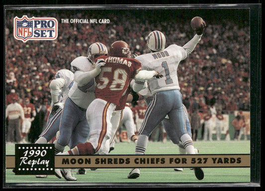 Moon Shreds Chiefs For 527 Yards 1991 Pro Set #337 Houston Oilers