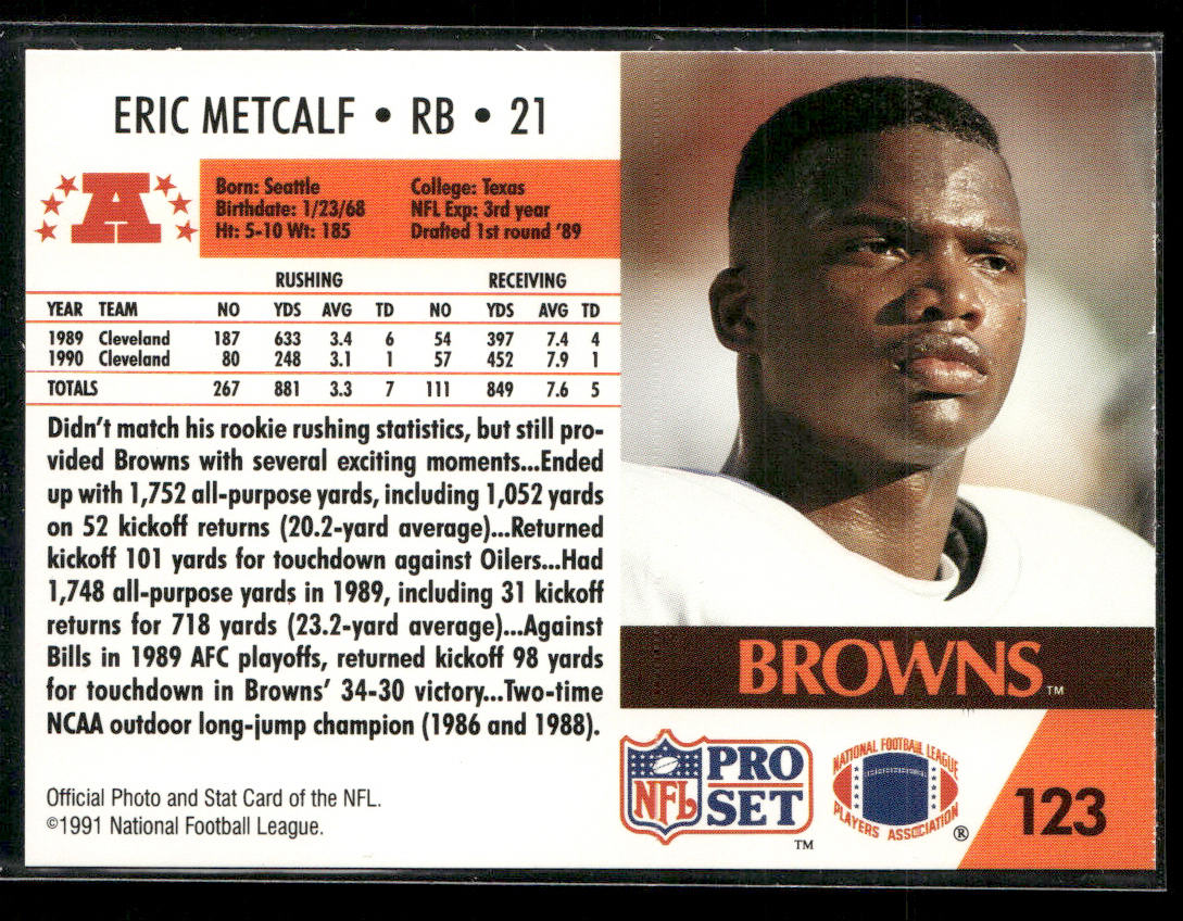 Eric Metcalf 1991 Pro Set #123 Cleveland Browns