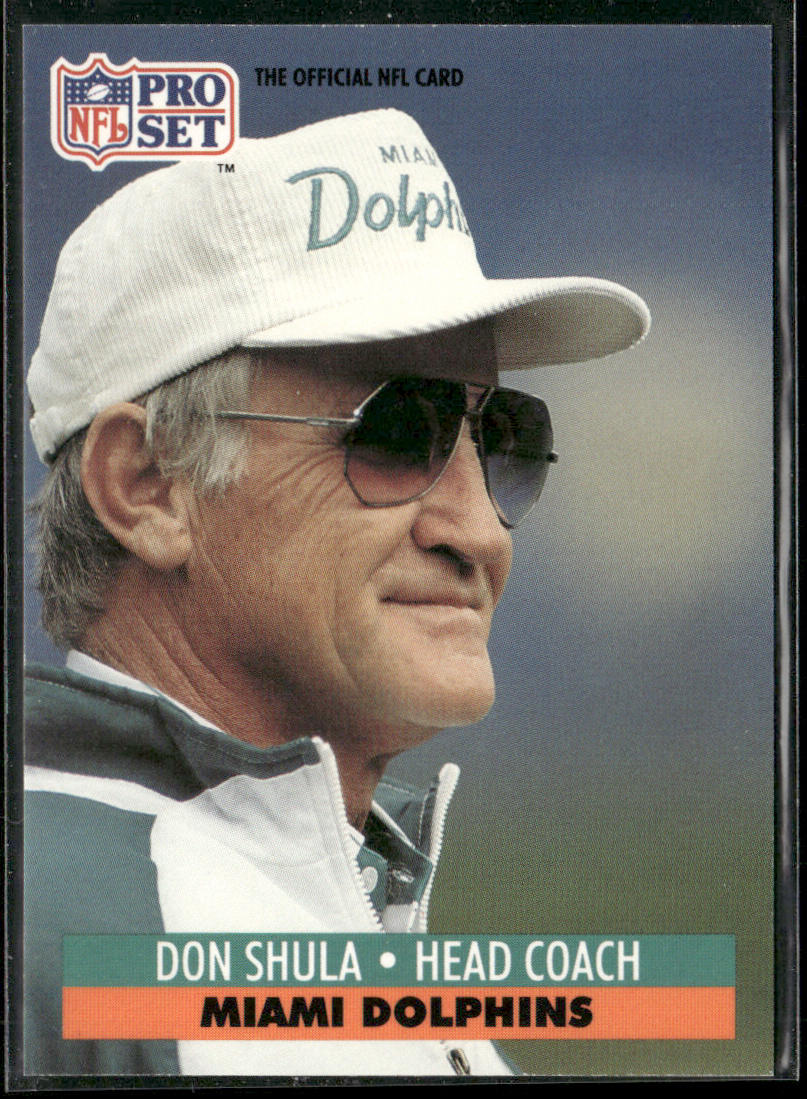 Don Shula 1991 Pro Set #216 Miami Dolphins