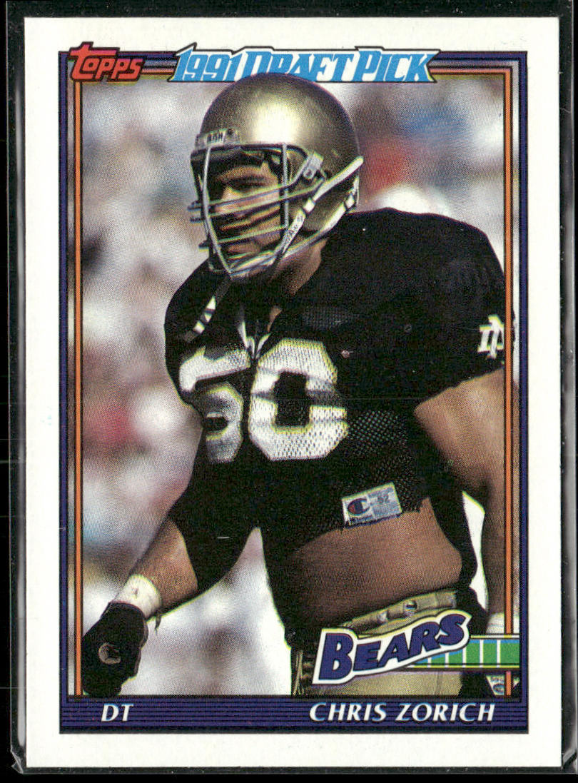 Chris Zorich 1991 Topps #177 RC Chicago Bears