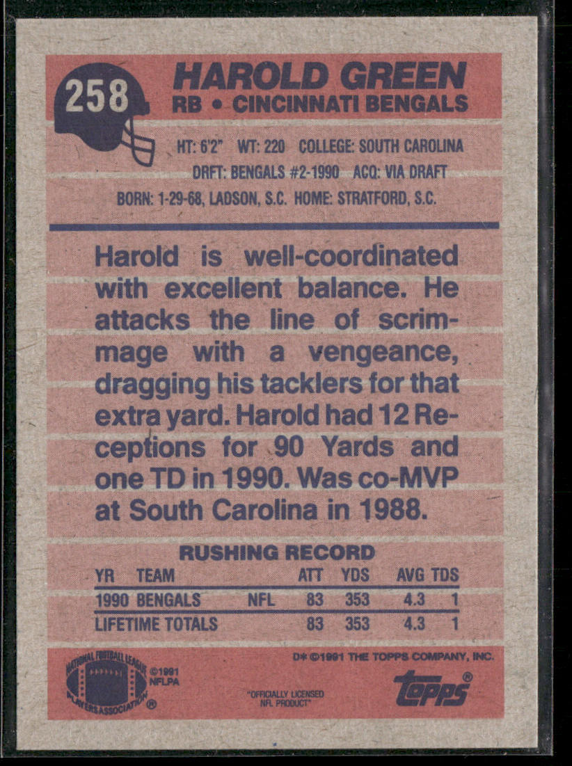 Harold Green 1991 Topps #258 Cincinnati Bengals