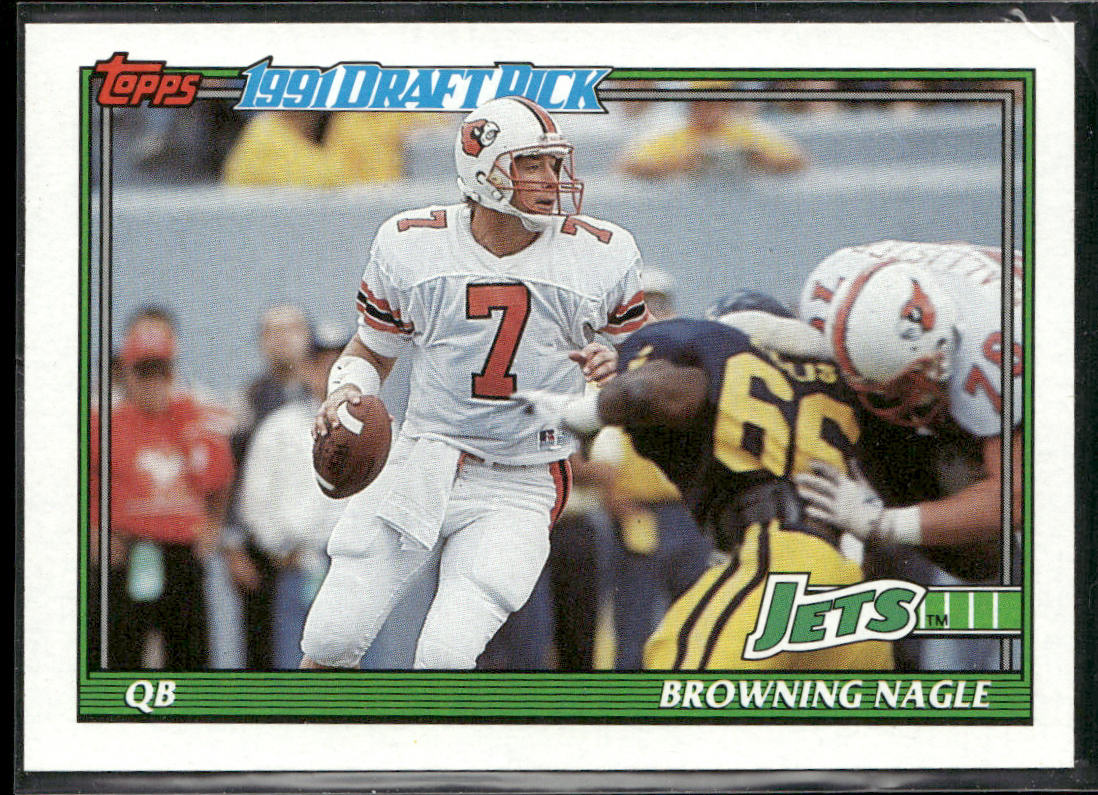 Browning Nagle 1991 Topps #481b RC New York Jets
