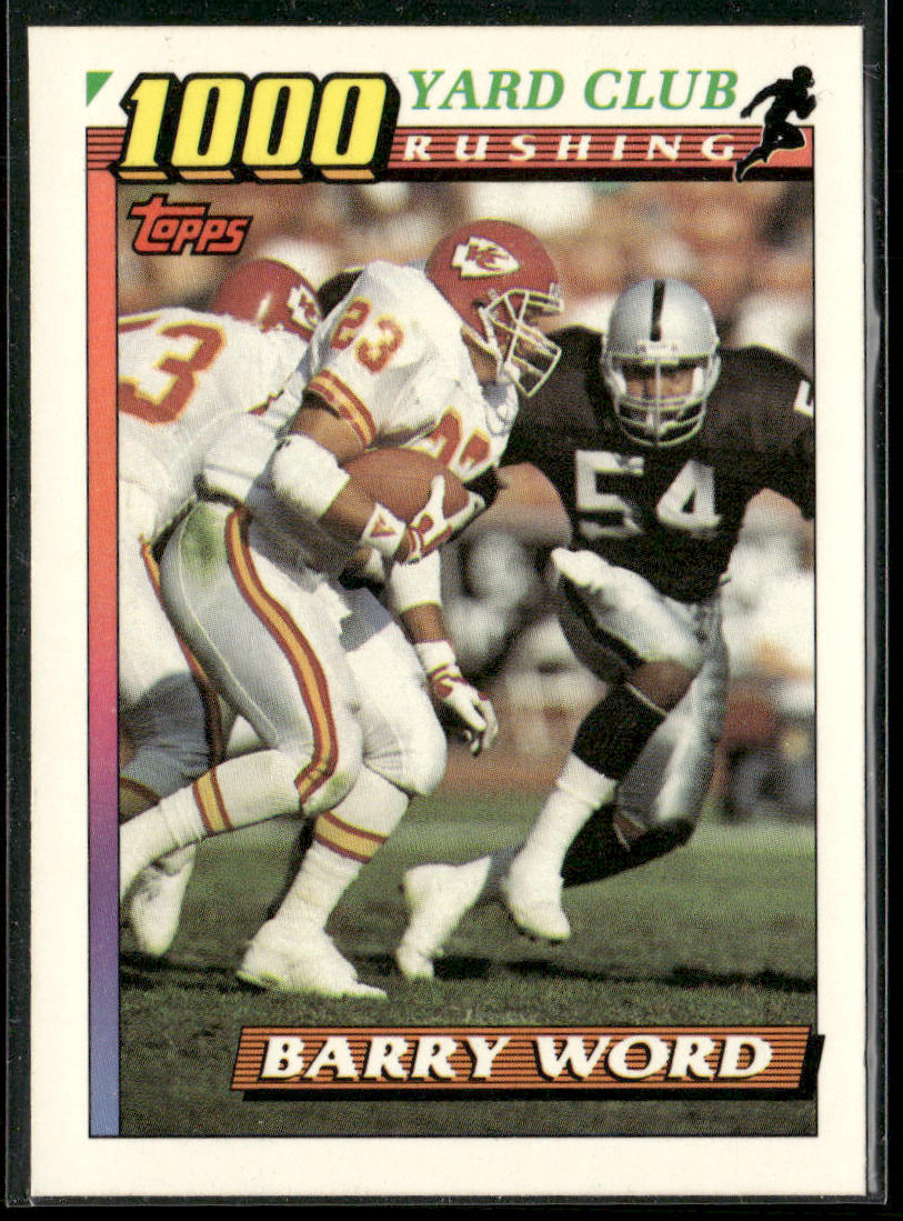Barry Word 1991 Topps 1000 Yard Club #16 Kansas City Chiefs