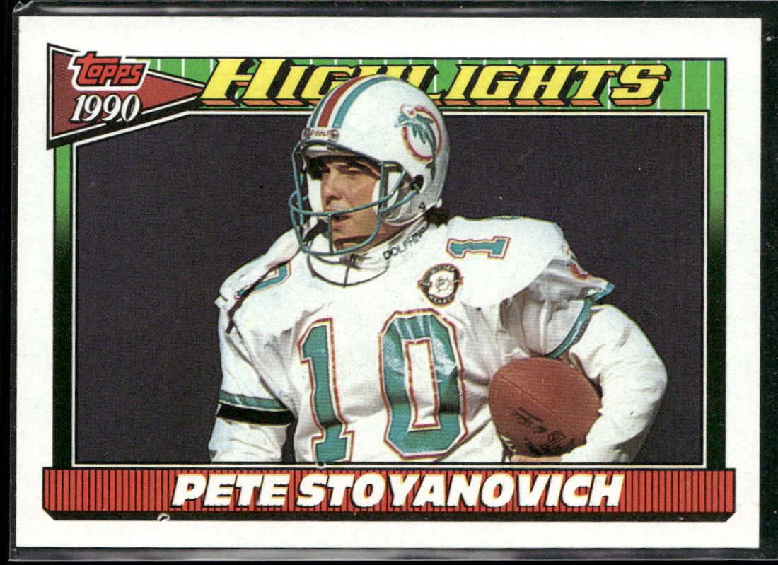 Pete Stoyanovich 1991 Topps #4b Miami Dolphins