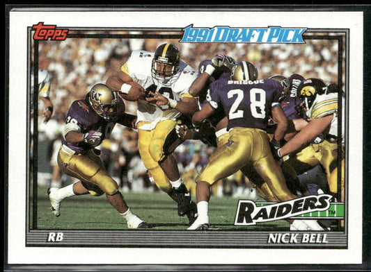 Nick Bell 1991 Topps #107b RC Los Angeles Raiders