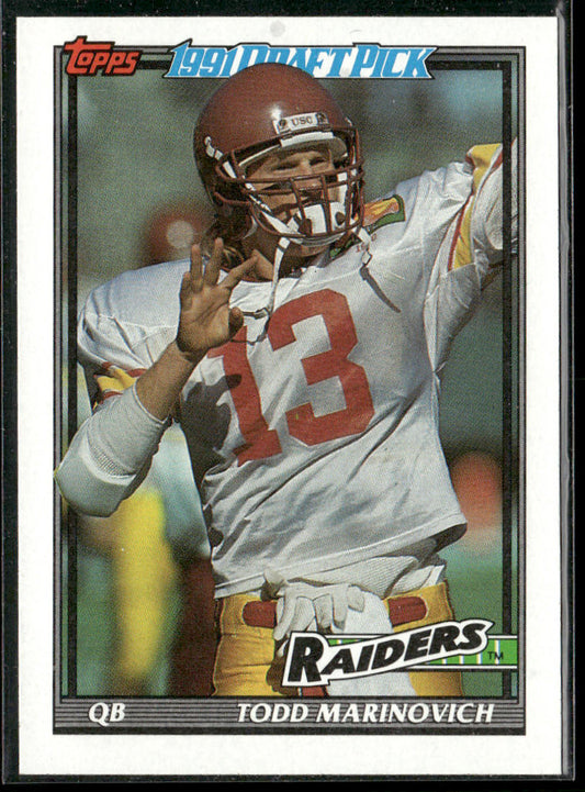 Todd Marinovich 1991 Topps #83 RC Los Angeles Raiders