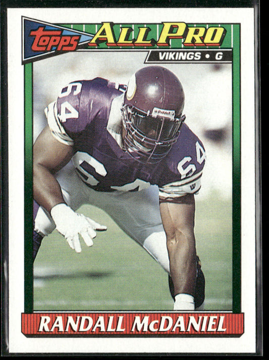 Randall McDaniel 1991 Topps #396 Minnesota Vikings