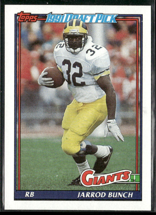 Jarrod Bunch 1991 Topps #36 RC New York Giants