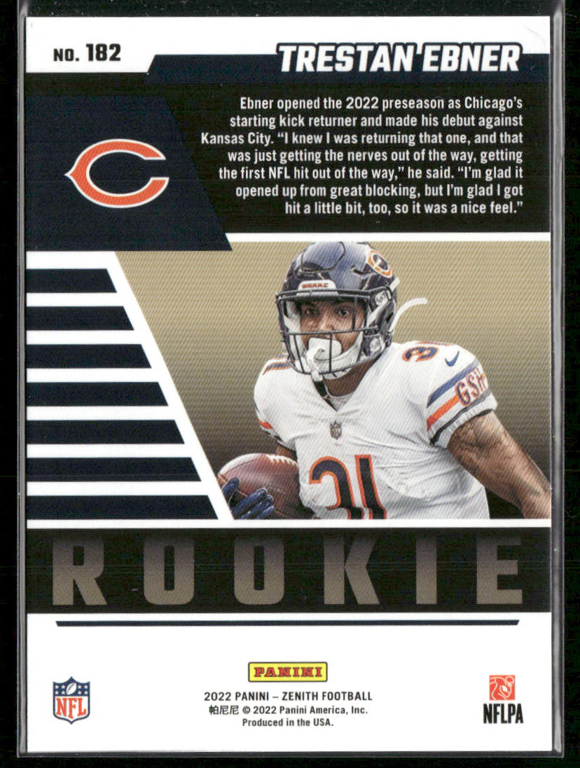 Trestan Ebner 2022 Zenith Retail #182 RC Chicago Bears
