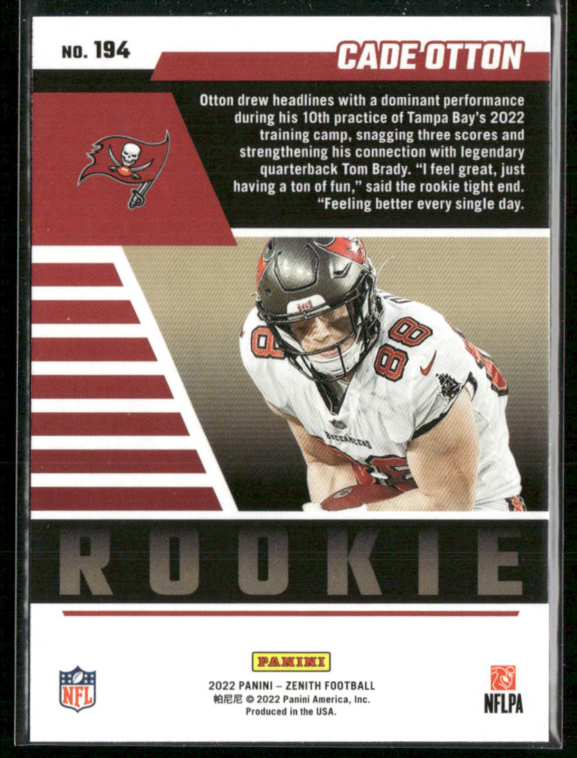 Cade Otton 2022 Zenith Retail #194 RC Tampa Bay Buccaneers