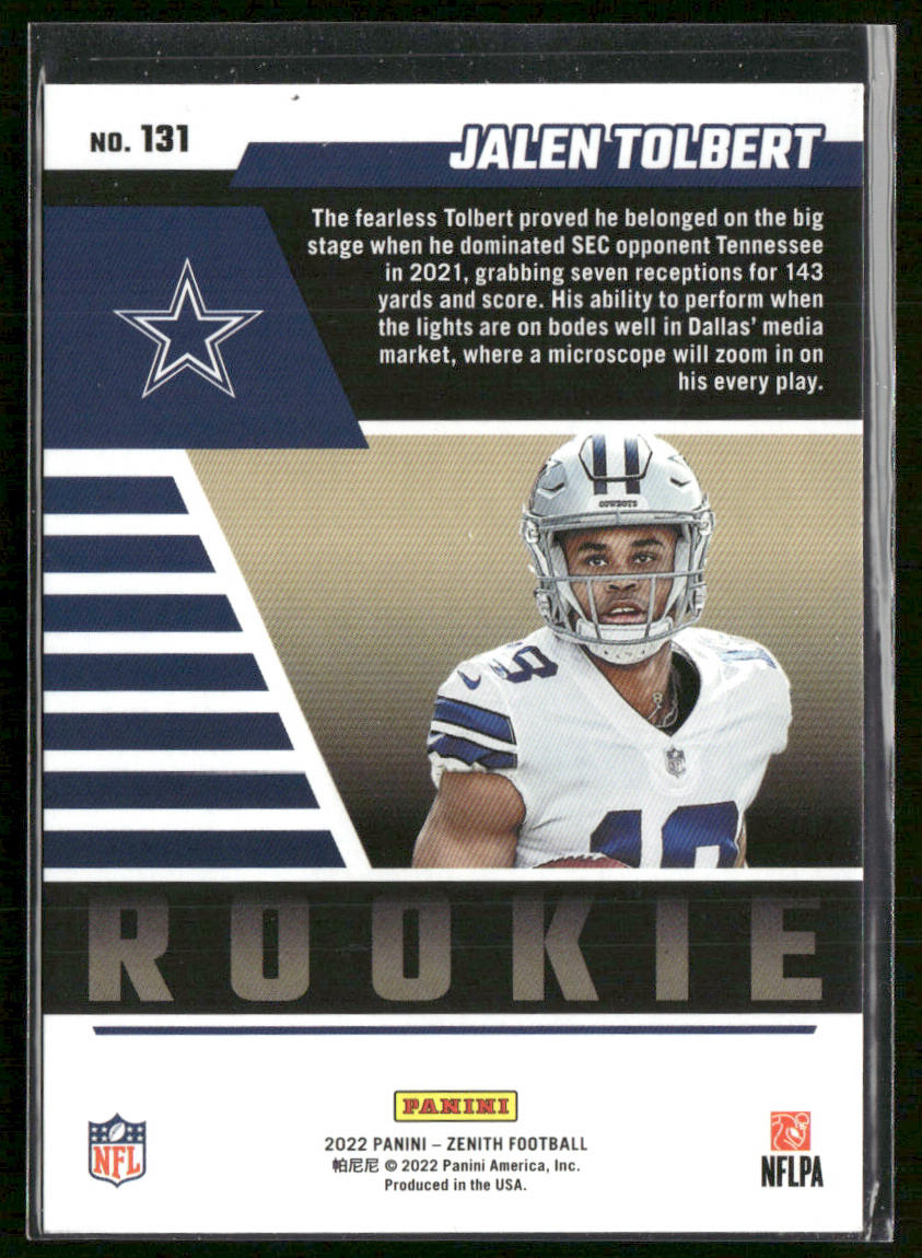 Jalen Tolbert 2022 Zenith Retail #131 RC Dallas Cowboys