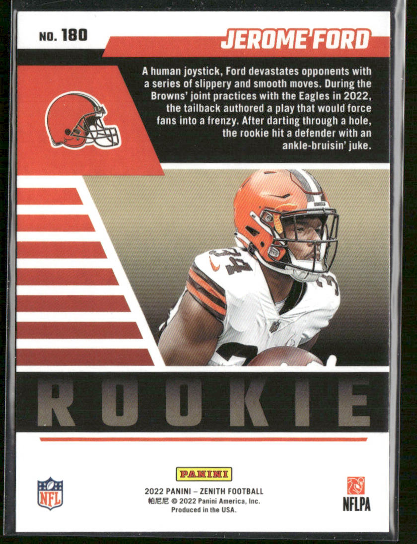 Jerome Ford 2022 Zenith Retail #180 RC Cleveland Browns