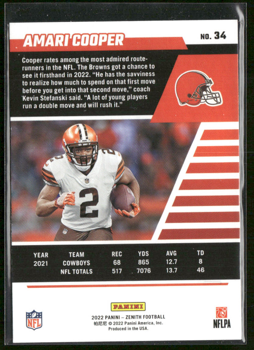 Amari Cooper 2022 Zenith Retail #34 Cleveland Browns