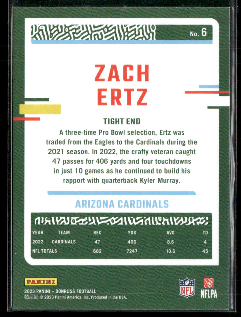 Zach Ertz 2023 Donruss #6 Arizona Cardinals
