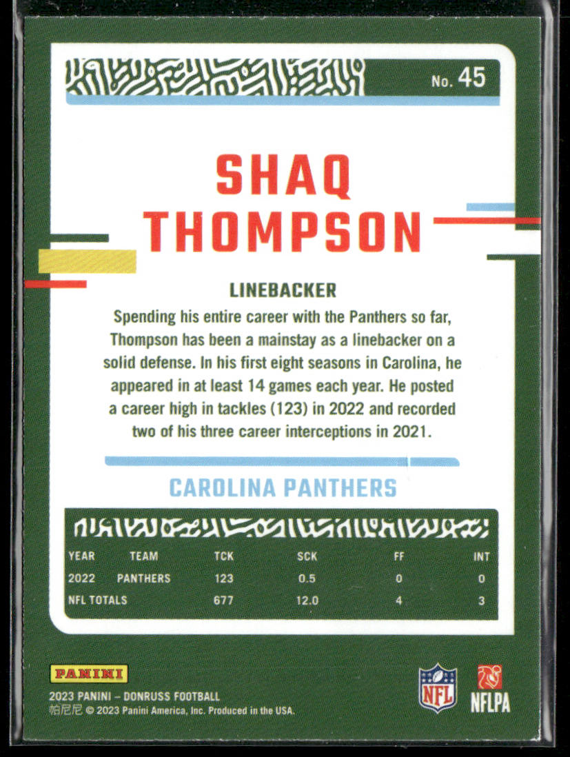 Shaq Thompson 2023 Donruss #45 Carolina Panthers