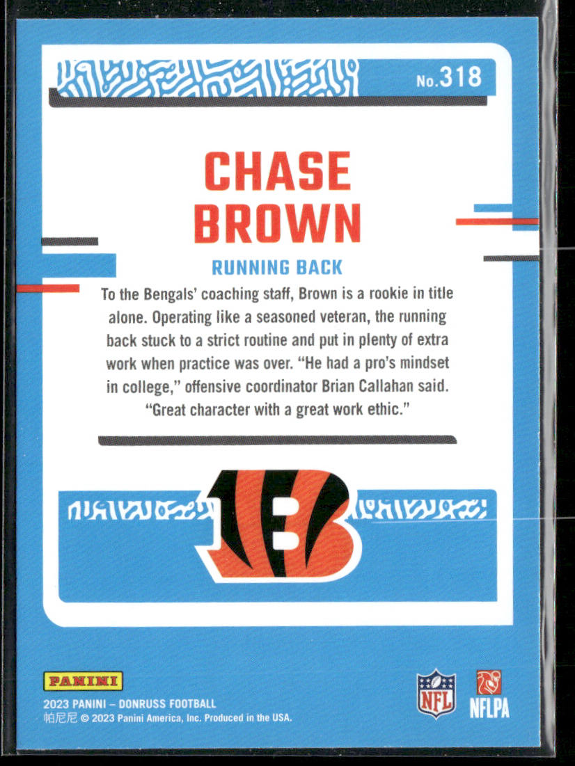 Chase Brown 2023 Donruss #318 RC Cincinnati Bengals