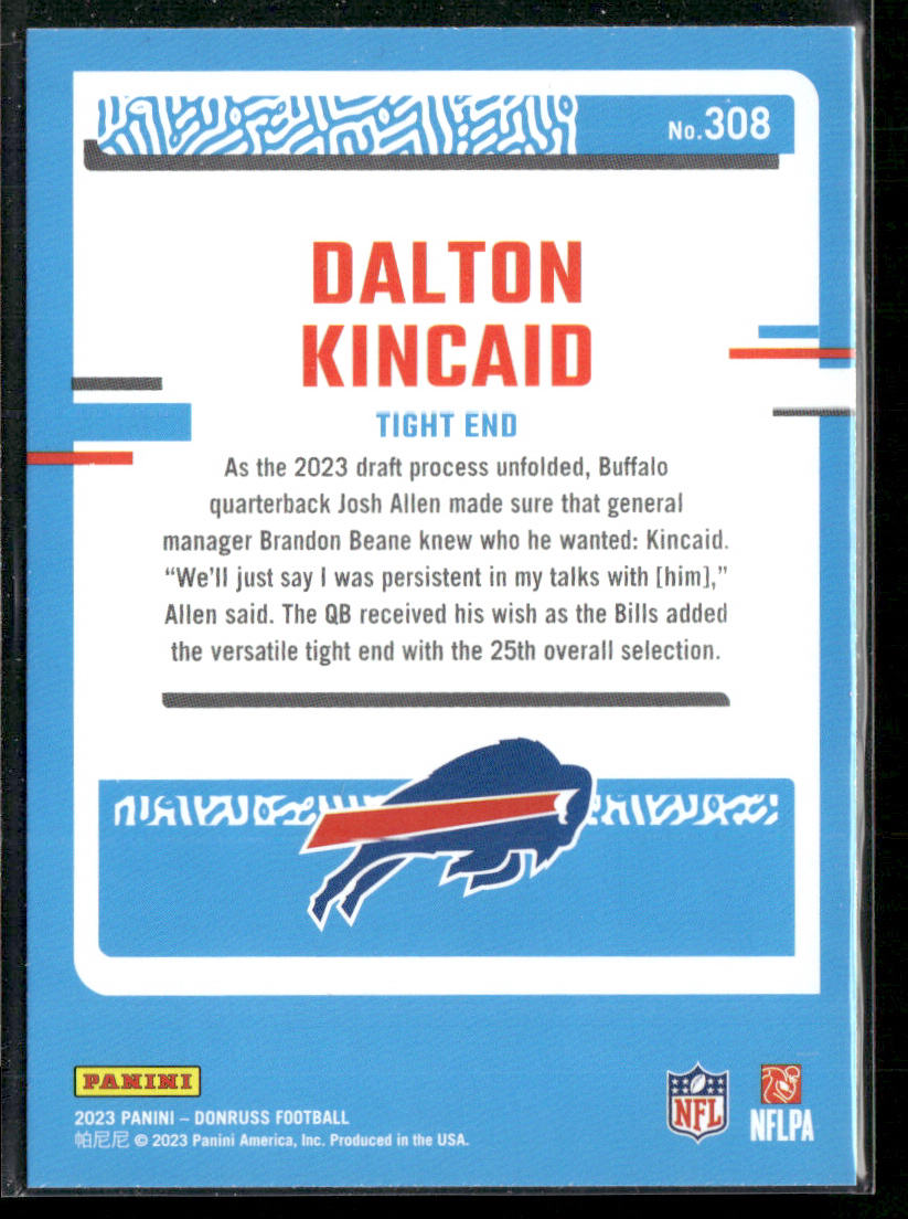 Dalton Kincaid 2023 Donruss #308 RC Buffalo Bills